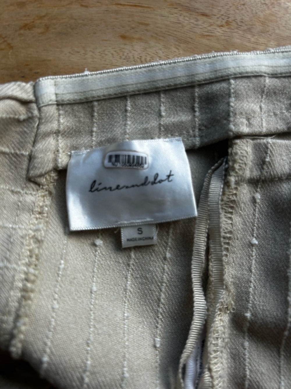 Line & Dot Strapless Ribbed Jodie Tie-Front Camisole in Beige - Picture 5 of 5